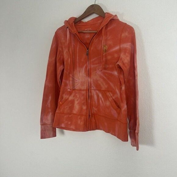 San Francisco Giants Orange Hand Tie Dye Zip Up Hooded Jacket Medium Sporty - Picture 8 of 10